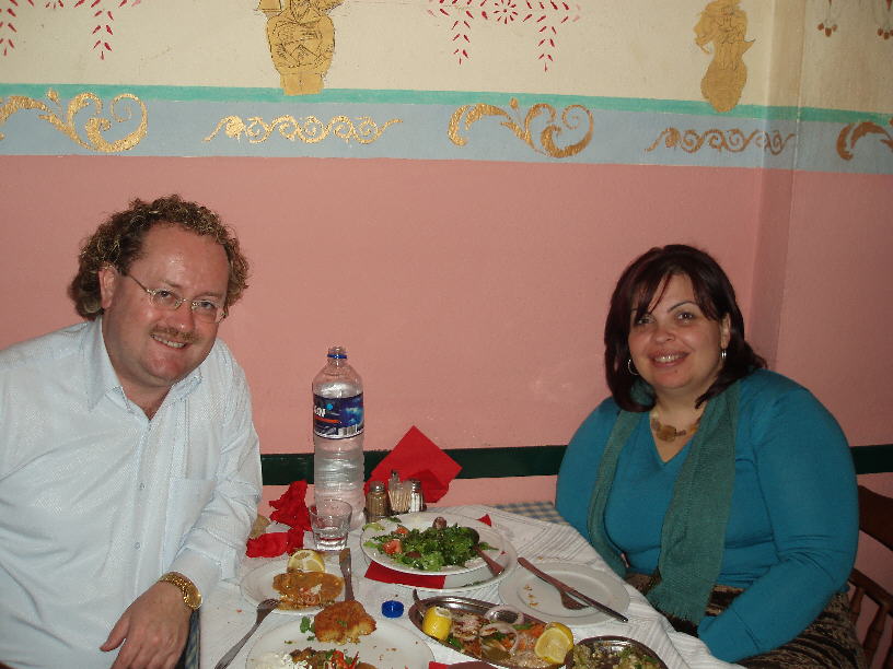 Over lunch at Yiannis' <I>Roptro</I> taverna