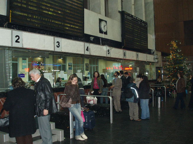 The ticket offices at Thessaloniki railway station