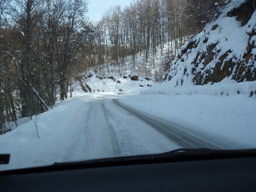 The road down from Megala Livadia needed careful driving