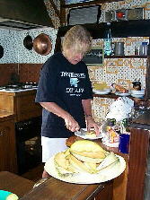 ...and Pat busy with cheese.